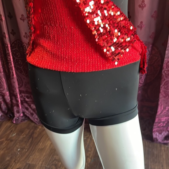 Balera Dance Costume Red Sequin Cut Out Leotard Size SA - Picture 4 of 9